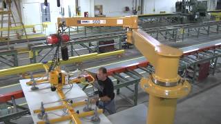 Spanco Freestanding Articulating Jib Crane  Modular Building Manufacturing Application [upl. by Nayar]