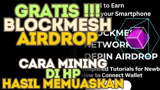 🚀Airdrop Gratiss  BlockMesh Airdrop Cara Mining di HP  Mobile AUTO JACKPOT [upl. by Ylenats350]