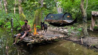 3 DAYS solo survival CAMPING Catch and Cook Fishing Bushcraft Skills Hammock Shelter [upl. by Conti838]