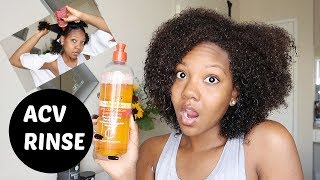 ACV Rinse on Natural Hair ft Creme of Nature [upl. by Nonaihr323]