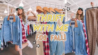 THRIFT WITH ME FOR FALL ☆ epic denim finds corduroy plaid  so much more [upl. by Oiluarb]