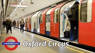 London Underground Christmas crowds at Oxford Circus station [upl. by Cordula682]