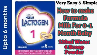 Lactogen 1 Baby Powder 01 month  Hindi  Formula milk for baby How to make formula milk [upl. by Dranrev]