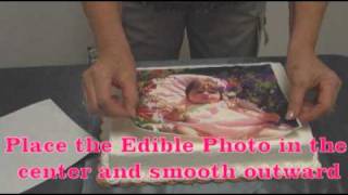 Setup Part 4  Applying your PhotoFrost Edible Photo to a cake [upl. by Kemp373]