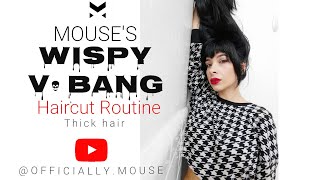 How to Cut Wispy V bangs [upl. by Aimac]