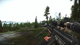 Tarkov long range 1025m head shot PVP AKM T45 tracer ammo [upl. by Soelch]