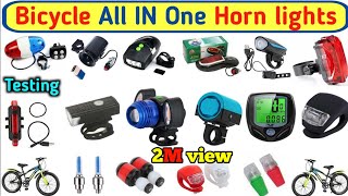 Bicycle all in one Horn lights  bicycle horn  cycle led light Horn  Electronics verma [upl. by Yromas]