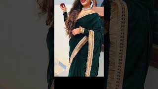 trending velvet saree dripping fashion designs viral suit youtube sports trending outfit [upl. by Airuam]