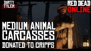 RDR2 Medium Animal Carcasses Donated To Cripps Red Dead Online [upl. by Inesita]