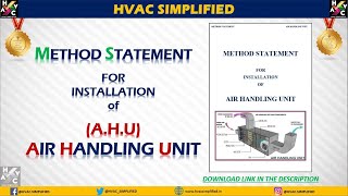 Installation of AHU Air Handling Unit  Method Statement AHU [upl. by Wrightson380]