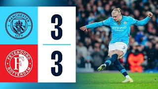 HIGHLIGHTS  Man City 33 Feyenoord  Haaland 2 Gundogan HadjMoussa Gimenez Hancko Goals [upl. by Ihdin]