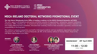 MSCA Ireland Doctoral Networks Promotional Event 2023 [upl. by Armelda]