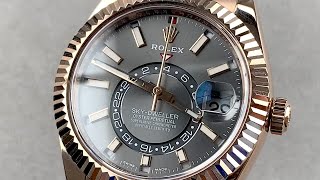 Rolex SkyDweller Oysterflex Strap 326235 Rolex Watch Review [upl. by Oringa]