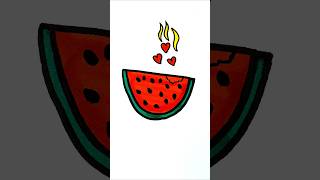 Watermelon drawing  shortdrawing drawing easydrawing  Evas art [upl. by Eekcaj102]