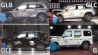 MercedesBenz SUVs Crash Test Comparison  GLB vs GLC vs GLE vs GClass [upl. by Constantina888]