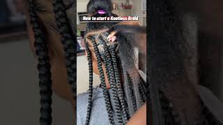 How to start a Knotless braid 🩷🥰🔥 [upl. by Denver]