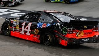 Blown tire spins Tony Stewart at Bristol Motor Speedway [upl. by Lily635]