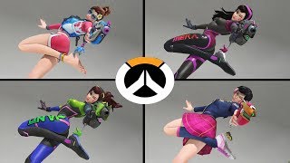 Overwatch  All DVa Skins with All Highlight Intros [upl. by King]