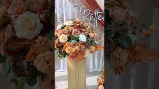 Orange White Series Rose Greenery Table Centerpiece Flower Ball Wedding Reception diy flowers [upl. by Spanjian275]