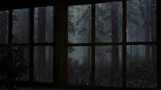 Rain On Window with Thunder Sounds  Rain in Forest at Night  10 Hours [upl. by Siulesoj711]