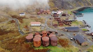 Grytviken Whaling Station Drone Footage  South Georgia Island 4K resolution [upl. by Palumbo]