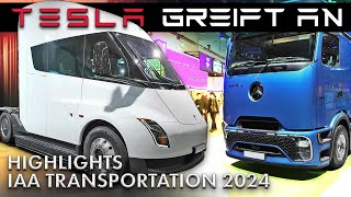 IAA 2024 Messerundgang mit dem Elektrotrucker  Sitzprobe Tesla Semi [upl. by Matthei561]