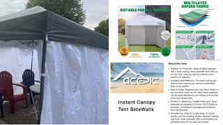 Acepic Instant Canopy Sidewalls  easy Install Canopy Sidewalls  Curtain for Instant pop up Canopy [upl. by Ahsieuqal343]