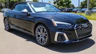 Audi S5 Cabriolet 2023 in Mythos Black MetallicBlack Roof with Magma Red Interior [upl. by Nennek]