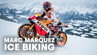 MotoGP Champion Races Up Snow and Ice at World Cup Ski Course [upl. by Yenitsed134]