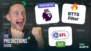 Premier League GW4 Predictions amp Betting Tips  North London Derby EFL Treble amp BTTS [upl. by Jairia973]