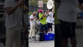 A street band plays live music in French Quarter in New Orleans neworleans frenchquarter music [upl. by Georgine]