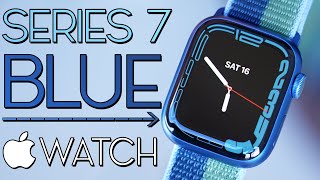 Blue Apple Watch Series 7 Unboxing Sizes amp First Impressions [upl. by Rehpotsirhk20]