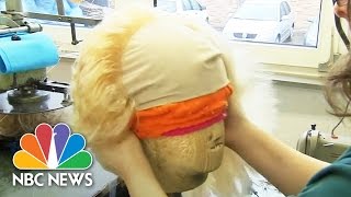 President Donald Trumps Unmistakable Hair Recreated By Wig Makers  NBC News [upl. by Lashondra985]