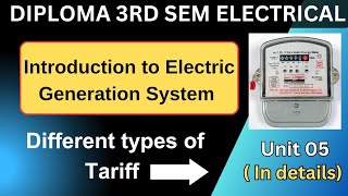 Different types of Tariff  Diploma 3rd Sem Electrical  Unit 05  Intro to Elec Generation System [upl. by Ahsya]