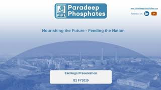 Paradeep Phosphates Ltd Earnings Conference call for Q2 FY 20242025 [upl. by Mulac69]