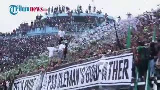 Koreografi Brigata Curva Sud BCS Mengenang Alm Supardjiono saat Laga PSS Sleman vs Madiun Putra [upl. by Hanni347]