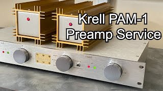 Krell PAM1 Service  Unique Dual Mono Preamplifier w External Power Supplies [upl. by Ilrahs]