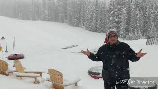 LAKE LOUISE ALBERTA CANADA tubing down the ski hill [upl. by Leirbaj]