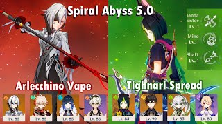 C0 Arlecchino Vape x C1 Tighnari Spread LV 1 talent  50 Spiral Abyss Floor 12  Genshin Impact [upl. by Airekal]