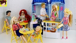 Barbie amp Ken Panaderia y Cafeteria con  Bebe de Elsa Sirenita Ariel y Jojo Siwa Muñecas [upl. by Eniamrehc]