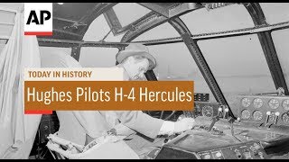 Howard Hughes Pilots H4 Hercules  1947  Today In History  2 Nov 17 [upl. by Nuhsyar]