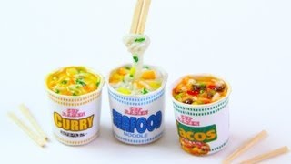 Miniature Cup Ramen  Polymer Clay Japanese Cup Noodle Tutorial [upl. by Aileno]