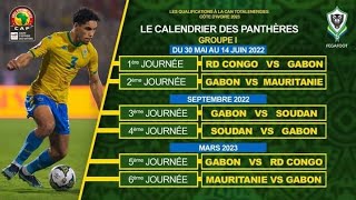 Panthères du Gabon calendrier des matchs de qualification pour la can 2023 en côte divoire [upl. by Dray125]