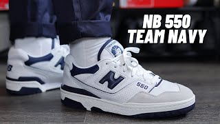 New Balance 550 Navy Review  Sizing amp How To Style [upl. by Bach]