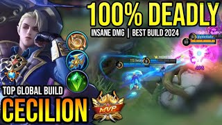 CECILION BEST BUILD 2024  TOP GLOBAL CECILION GAMEPLAY  MOBILE LEGENDS✓ [upl. by Alyakem106]