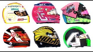 Formula 1 2019 Driver Helmet Designs [upl. by Leinoto]