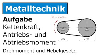 🔧 Kettentrieb Kettenkraft Metalltechnik Drehmoment Hebelgesetz [upl. by Weisberg450]