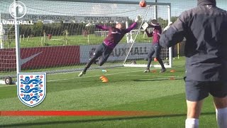 Agility practice with Englands goalkeepers Extended  Inside training [upl. by Tsnre]