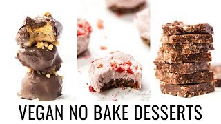 EASY VEGAN NO BAKE DESSERTS  3 healthy recipes [upl. by Ling392]