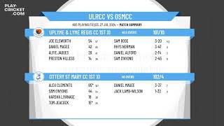 Uplyme amp Lyme Regis CC 1st XI v Ottery St Mary CC 1st XI [upl. by Annat126]